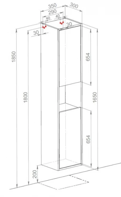 Размеры пенал в ванную 35 см шириной aqua rodos шельф ар000082704 l №2