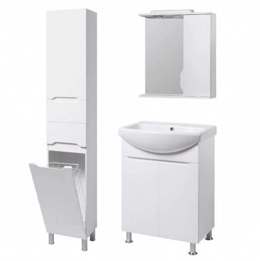 Основное Мебельный гарнитур для ванной 55 см в стиле минимализм Респект Изео 25401-25408-25419