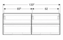 Размеры Тумба в ванную без раковины 135 см шириной Geberit ONE 505.266.00.7