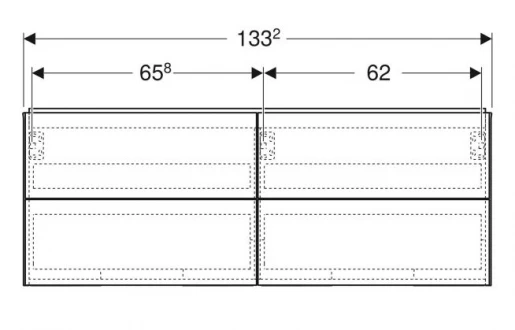 Размеры Тумба в ванную без раковины 135 см шириной Geberit ONE 505.266.00.7