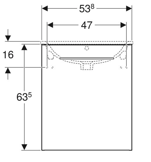 Размеры Тумба в ванную без умывальника 55 см шириной Geberit Selnova Square под умывальник Selnova 501.217.00.1