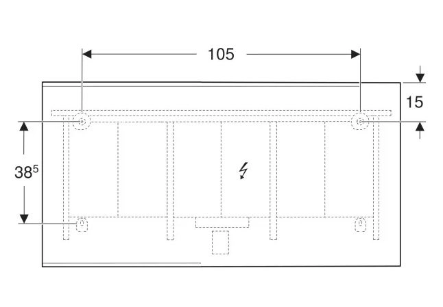 Размеры Зеркало в ванную 135 см шириной Geberit Option 502.786.14.1