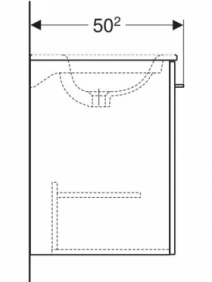 Размеры Тумба в ванную без раковины 100 см шириной Geberit Selnova Square под умывальник Selnova 501.230.00.1