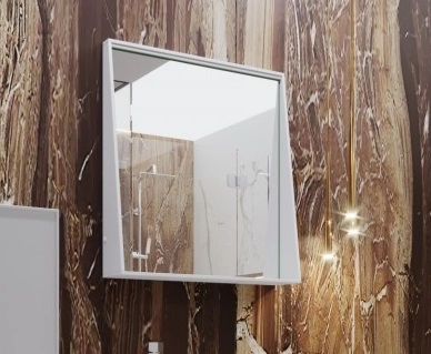 В интерьере зеркало в ванную серого цвета 60 см ювента manhattan mnhm-60 серое №1