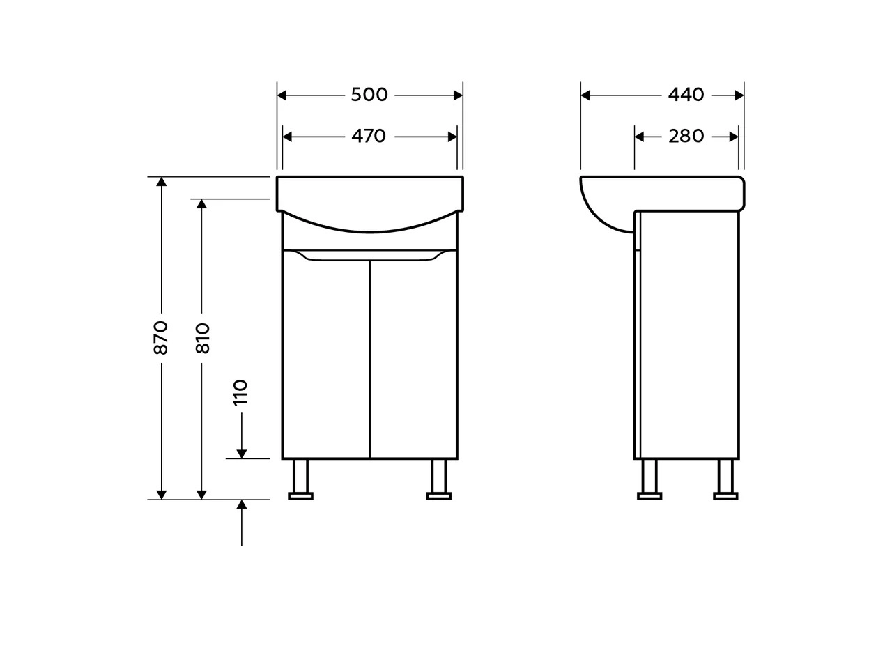 Размеры тумба с раковиной в ванную 50 см респект изео izeo - 50 с умывальником изео 50 №1