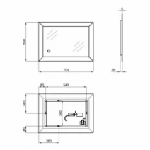 Розміри Меблі для ванни 70 см завширшки Qtap Scorpio 39532-39582-39616