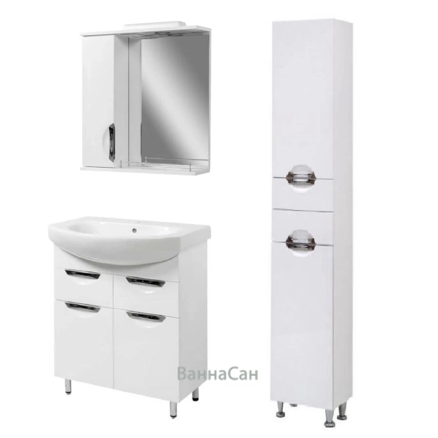 Основное комплект мебели для ванной комнаты с корзиной для белья 70 см шириной санвестгруп грация 46626-36653-36701 №1