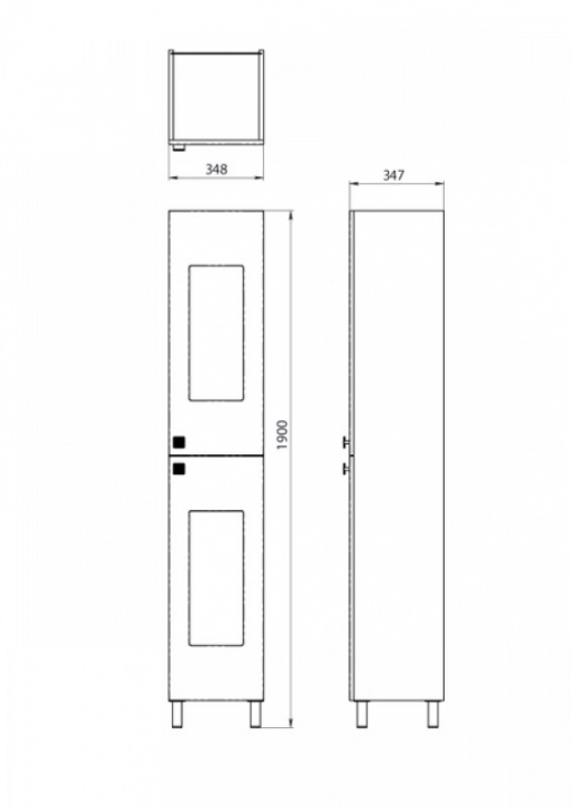 Розміри Комплект меблів гарнітур для ванної 65 см ВанЛанд ИРІС К-Ірис 1-65-1-65