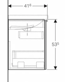 Размеры Тумба в ванную без умывальника 90 см шириной Geberit Acanto под раковину Acanto 500.616.01.2