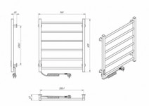 Размеры Полотенцесушитель электрический 540 х 600 мм Laris Зебра Альфа Д25 черный 73207671