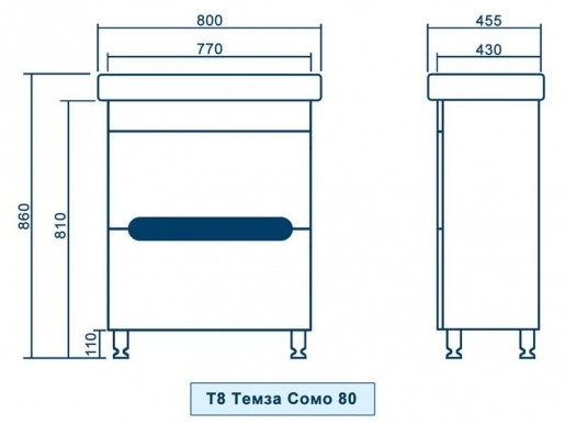 Размеры бело-серая тумба с раковиной в ванную 80 см квел темза т8 темза комо 80 квел с умывальником комо 80 №2