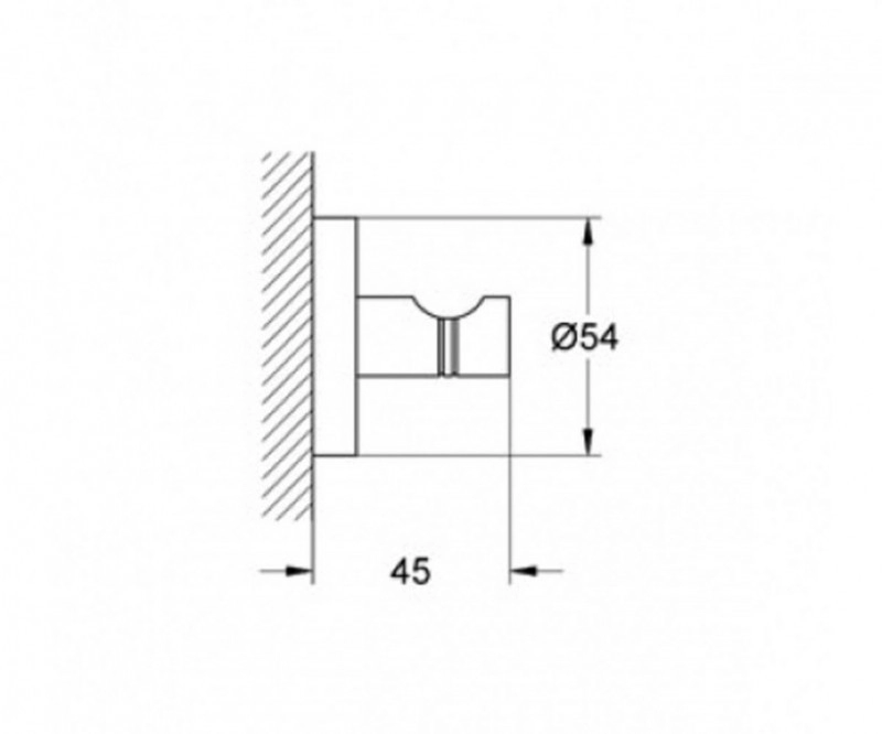 Розміри Гачок на двері для ванної GROHE ESSENTIALS гачок, хром 40364001