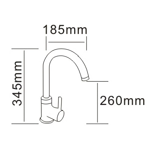 Размеры Хромированный смеситель для кухни Rozzy Jenori RAINBOW RBZ222-8MN