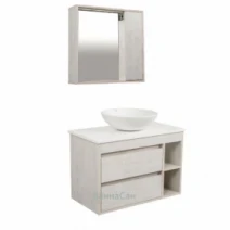 Комплект для ванной комнаты с зеркалом 85 см шириной Aqua Rodos Шельф 45113-45104