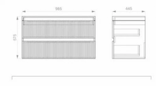 Розміри Умивальник з тумбою 100 см шириною Koller Pool Line з умивальником Koller LN0983WHITE