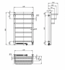 Размеры Бытовой полотенцесушитель электрический 480 х 800 мм Navin Fortis д30 белый левый 12-153153-4880