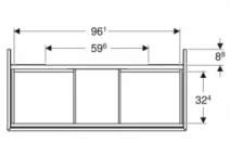 Размеры Матовая тумба под умывальник без раковины 105 см шириной Geberit ONE 505.264.00.2