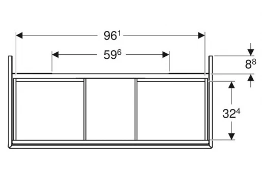 Размеры Матовая тумба под умывальник без раковины 105 см шириной Geberit ONE 505.264.00.2