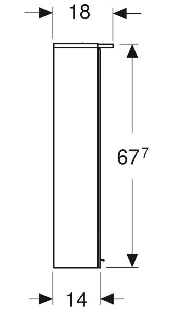 Размеры Шкаф в ванную с зеркалом премиум класса 60 см шириной Geberit Option 500.273.00.1