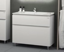 В інтер'єрі Комплект меблів для ванни 80 см з МДФ і ДСП САНВЕРК АМАТА 25568-25529-25573