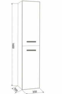 Розміри Пенал для ванної з дверцятами 35 см шириною Norway CATARINA M200300