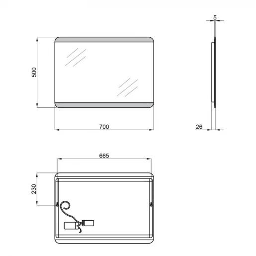 Розміри Меблі у ванну 70 см шириною Qtap Robin 39529-39566-39607