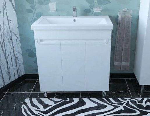 В інтер'єрі Великий комплект меблів для ванної кімнати 100 см Aqua Rodos Омега 29581-29712-29790