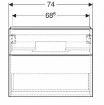 Размеры Тумба в ванную без раковины 75 см шириной Geberit iCon под умывальник iCon 502.304.01.1
