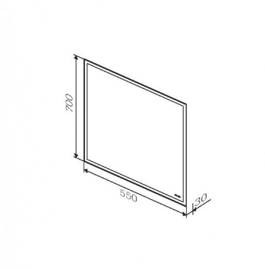 Размеры зеркало в ванную 55 см с подсветкой am.pm gem s m71773000601a №2