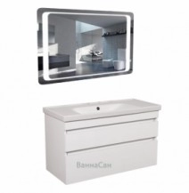 Комплект мебели для ванной с ящиками 100 см Aqua Rodos Винтаж белый глянец 33046-29710