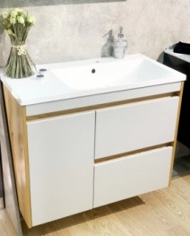 Підвісний умивальник з тумбою 90 см завширшки Fancy Marble Маrbl-5 з раковиною Amelia 303709183