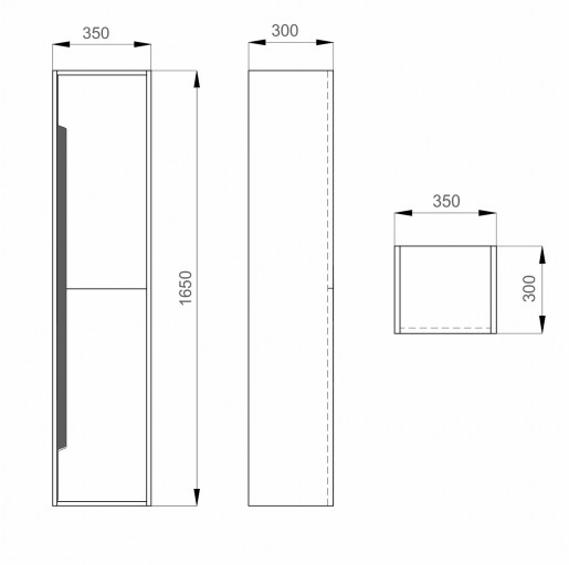Розміри Гарнітур для ванної кімнати 80 см з прямокутною раковиною САНВЕРК GRETA AIR 25517-25531-25519