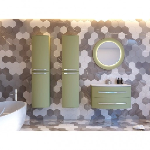 В интерьере комплект мебели в ванную комнату с корпусом из мдф 90 см botticelli vanessa с умывальником domenika-900 №1