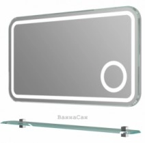 Дзеркало зі світлодіодною стрічкою в ванну 100 см Botticelli Rimini RmM-100 сірий мат