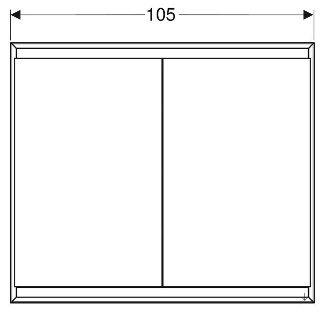 Размеры Зеркальный шкаф в ванную 105 см шириной Geberit ONE 505.804.00.2