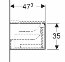 Размеры Тумба для ванной комнаты без раковины 160 см шириной Geberit Xeno² под умывальник Xeno² 500.346.01.1
