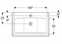 Розміри Умивальник з тумбою 75 см шириною Geberit iCon з раковиною Slim Rim 502.336.JH.1