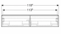 Размеры Тумба в ванную без раковины из влагостойкого ДСП 120 см шириной Geberit iCon под умывальник iCon 502.314.01.3