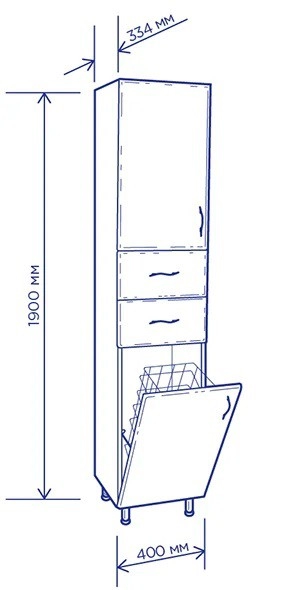 Размеры бытовой пенал для ванной 40 см пик базис п03к40l левый №1