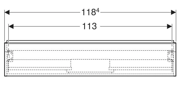 Размеры Тумба в ванную без раковины с ящиками 120 см шириной Geberit iCon под умывальник iCon 502.313.JL.1