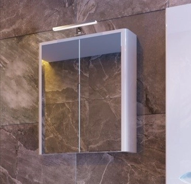 В интерьере зеркальный шкаф в ванную 70 см ювента livorno lvrmc-70 белый №1