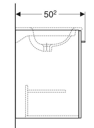 Размеры Тумба в ванную без умывальника 55 см шириной Geberit Selnova Square под умывальник Selnova 501.217.00.1