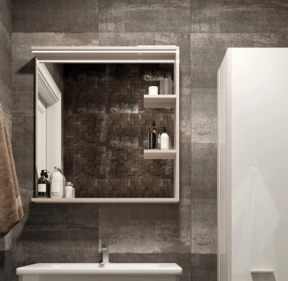 В интерьере зеркало в ванную 65 см из массива дерева ювента brooklyn brm-65-black №2