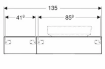 Размеры Тумба в ванную без умывальника 135 см шириной Geberit VariForm под умывальник VariForm 501.180.00.1