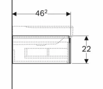 Размеры Матовая тумба в ванную без умывальника 90 см шириной Geberit Xeno² под умывальник Xeno² 500.513.43.1