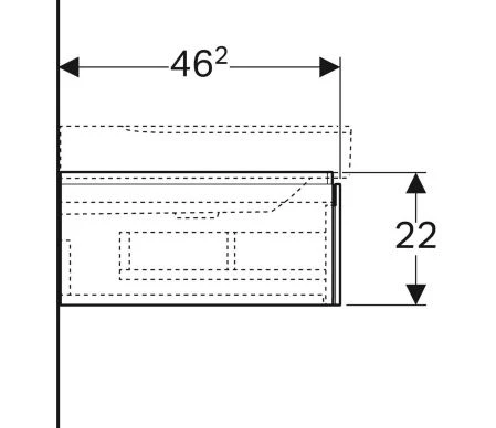 Размеры Матовая тумба в ванную без умывальника 90 см шириной Geberit Xeno² под умывальник Xeno² 500.513.43.1