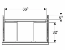Розміри Тумба у ванну без умивальника з ящиками 75 см шириною Geberit iCon під умивальник iCon 502.304.JL.1