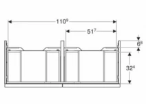 Размеры Тумба в ванную без раковины из влагостойкого ДСП 120 см шириной Geberit iCon под умывальник iCon 502.314.01.3