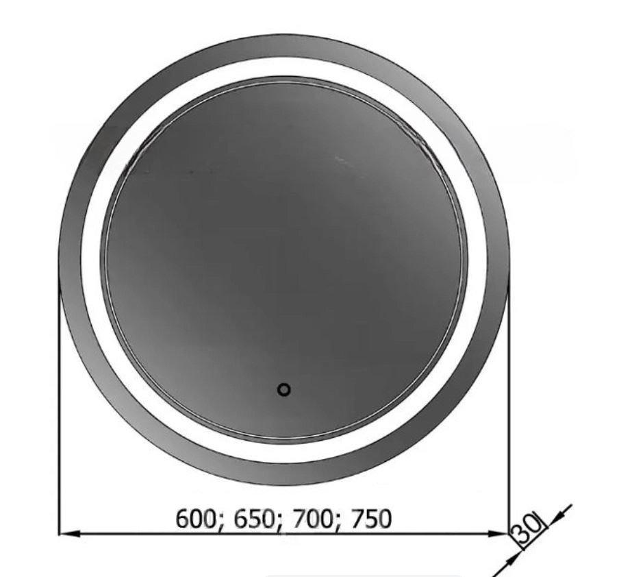 Размеры зеркало для ванной с выключателем 60 см шириной с подсветкой юввис коло кл2тач60 №2