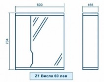 Размеры светлое зеркало в ванную 60 см квел висла z1 висла 60r белый №2